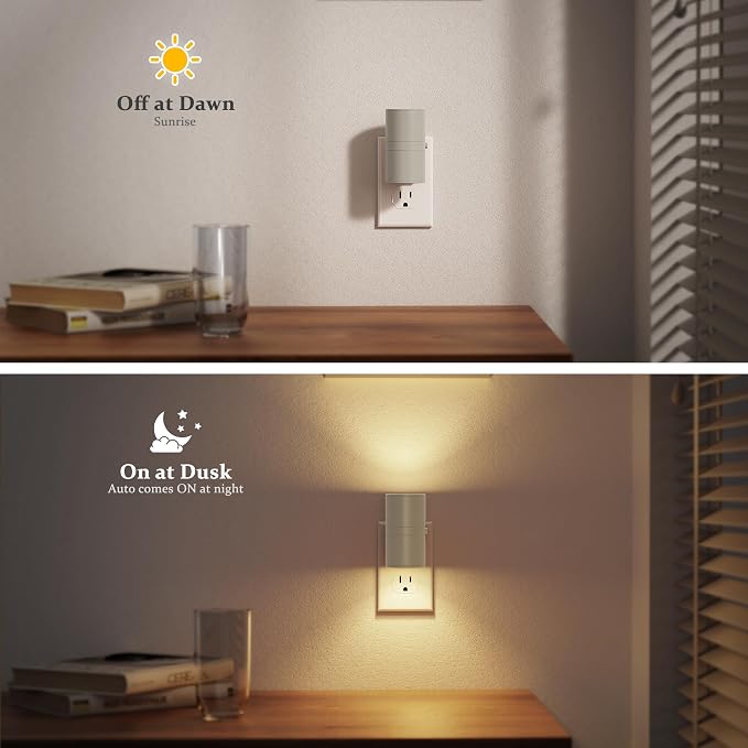 JandCase Night Lights Plug into Wall, Dimmable Gray Night Lights - Image 3