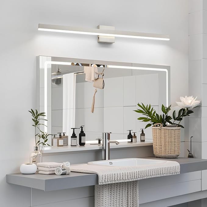 Nickel Bathroom Vanity Light 39.4 inch, 30W Dimmable 5CCT LED Bathroom Light - Image 2