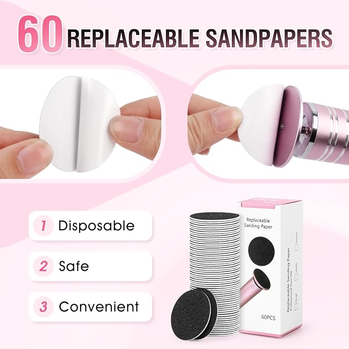 Electric Foot File Callus Remover: Adjustable Speed 1000RPM Feet File Grinder - Image 6