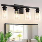VerRon 4 Lights Bathroom Light Fixtures, Matte Black Modern Vanity Lights Over by WelcometoVerRon