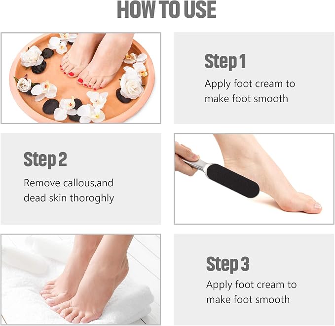 Mudder 2 Pieces Stainless Steel Pedicure Foot File Callus Remover Foot Scrubber - Image 7
