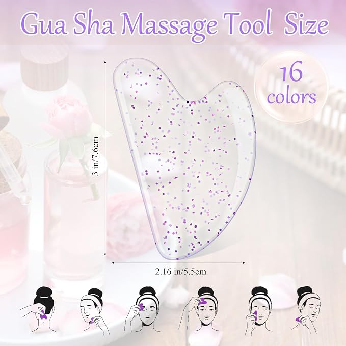Sherr 16 Pcs Gua Sha Facial Tools Gua Sha Stone Facial Massage Tools Face - Image 2