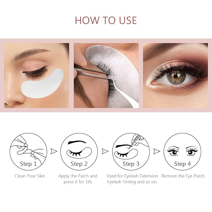 AHIER Eyepads Eyelash Extensions Lint Free, 100 Pairs Set Eye Pads - Image 7