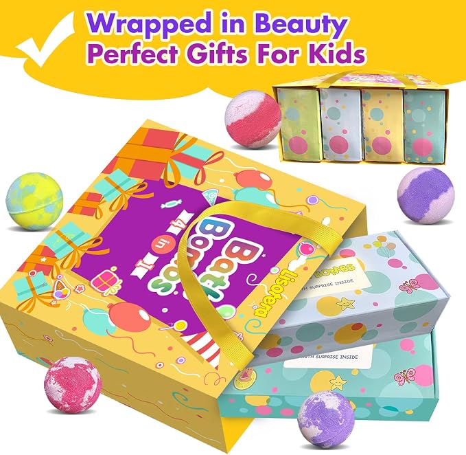 Bath Bombs for Kids with Surprise Inside, 32 Pack Kids Bath Bombs with Land & - Image 7