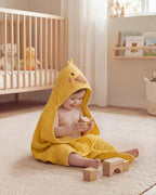 Blissful Diary Muslin Baby Hooded Towel 1 Pack, Soft & Absorbent Bath Towel - Image 7