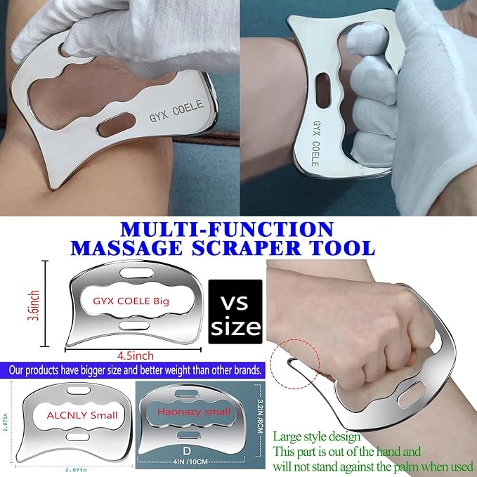 4 in 1 Stainless Steel Gua Sha Muscle Scraper Tool, Professional IASTM Physical - Image 4