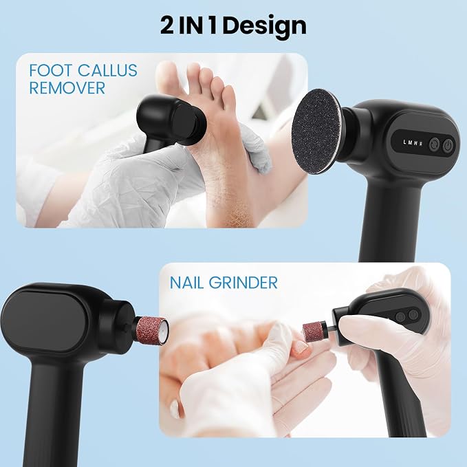 Electric Callus Remover for Feet, 2 in 1 Electric Foot File Grinder, - Image 4