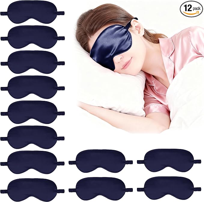 12PACK Silky Sleep Masks Satin Eye Mask Silk Eyes Cover by WJingYiJia