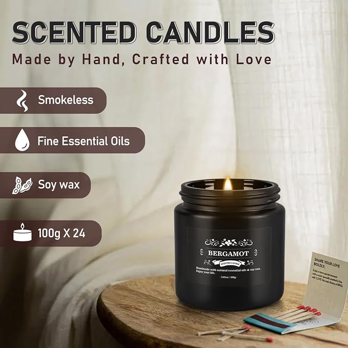 24PCs Black Scented Candles - Image 6