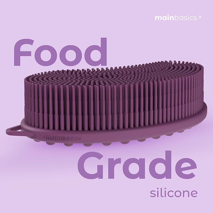 MainBasics Silicone Body Scrubber Dual-Sided Shower Loofah and Massaging Nodes - Image 6