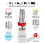 Makartt 5 in 1 Nail Drill Bits, 3/32" Shank Tungsten Carbide Tapered Drill Bits - Image 2