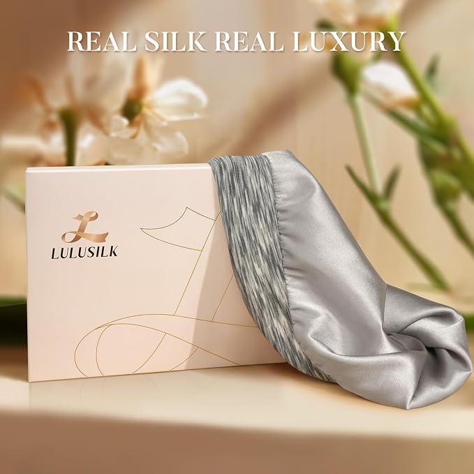 LULUSILK 100% Mulberry Silk Lined Sleep Cap, Adjustable Silk Hair Wrap - Image 7