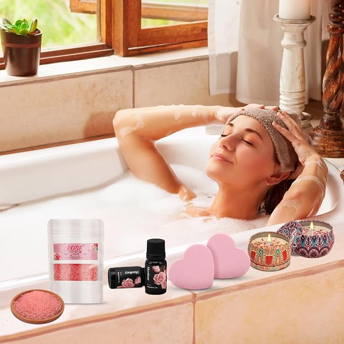 Thank You Gifts for Women, 9-Piece Rose Pamper Set – Luxury Relaxation Bath & - Image 4