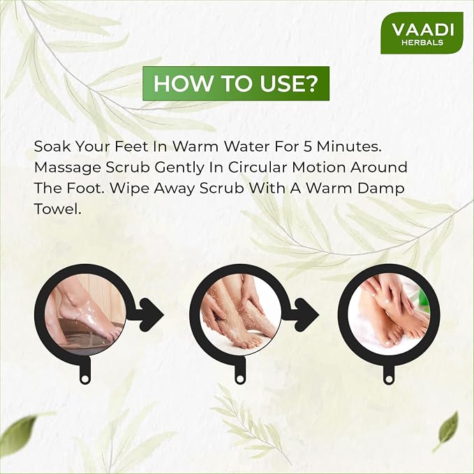Vaadi Herbals Foot Scrub Foot Scrub Exfoliator Foot Scrub Cream Natural - Image 4