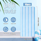 SmoothNovelty 16 Pack Microfiber Bath Towels Bulk 27'' x 60'' Oversized Size - Image 2