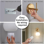 Gold Battery Operated Wall Sconce Set of 2, Wireless Rechargeable Sconces Wall - Image 6