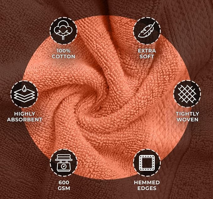 Avalon Towels Orange Bath Towels Set of 4 pcs, 100% Cotton Towel Absorbent and - Image 6