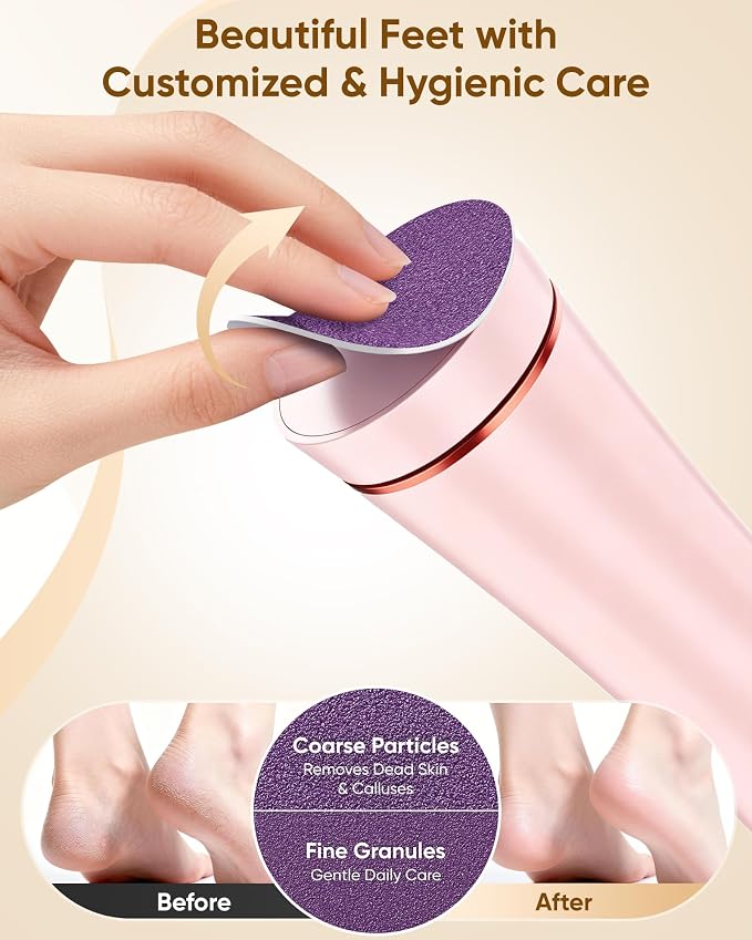 Electric Foot Callus Remover, 3-Speed Rechargeable Cordless Electronic Foot File - Image 6