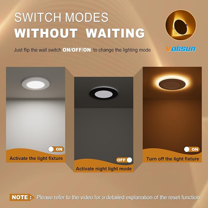 VOLISUN 12 Pack 3 Inch 5CCT Recessed Light - Image 5