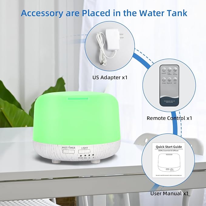 SPLITSKY 300ML Essential Oil Diffuser, Cool Mist Air Aromatherapy Oil Diffuser - Image 5