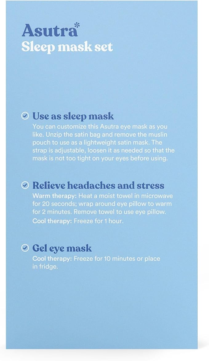 ASUTRA Silk Eye Pillow for Sleep, Weighted Eye Mask, Meditation & Light - Image 3