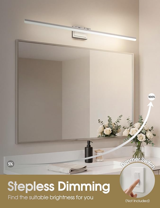 VOLISUN Modern Bathroom Vanity Light 48 inch, 40W Dimmable 5CCT Led Bathroom - Image 4