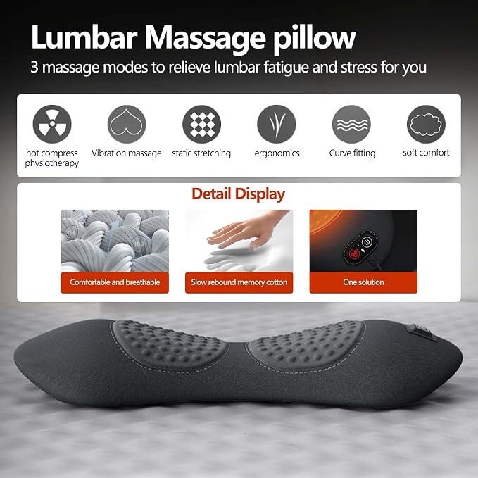 Electric Back Massager for Sciatica Pain Relief, 3-in-1 Lumbar Support Device - Image 8