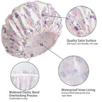 Shower Caps for Women, Double Layers Shower Cap Reusable Waterproof, Bathing - Image 6