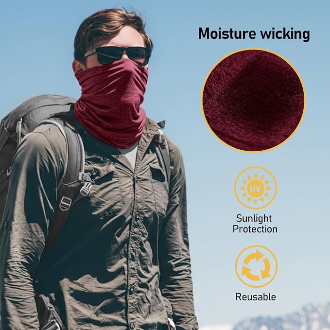 TICONN Neck Gaiter Face Cover Scarf, Neck Warmer Breathable Sun & Wind-proof - Image 5