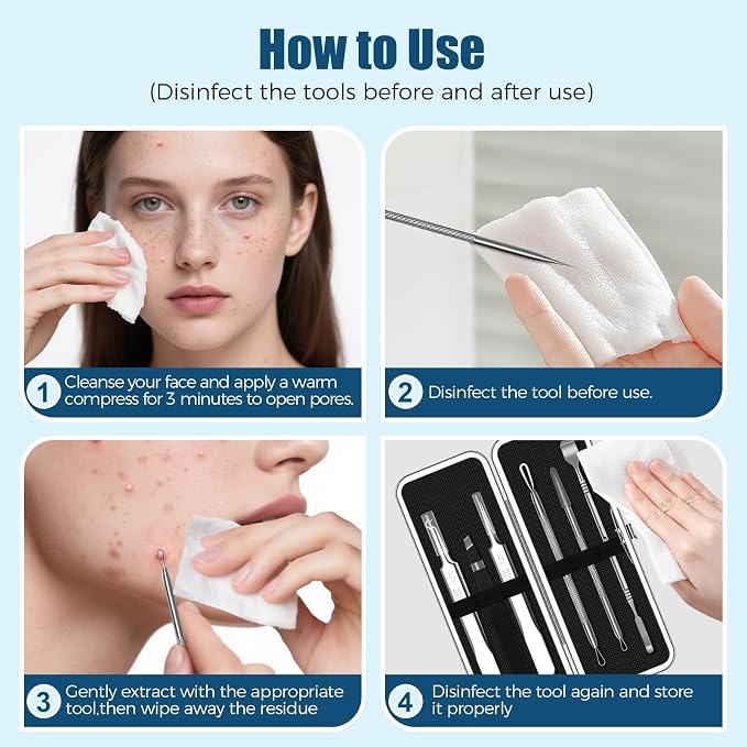 Blackhead Remover Tool Kit, Skin Scraper - Image 7