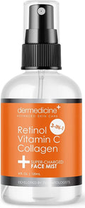 3 in 1 Super-Charged Anti-Aging Face Mist w/Retinol, Vitamin C + Collagen | by Dermedicine