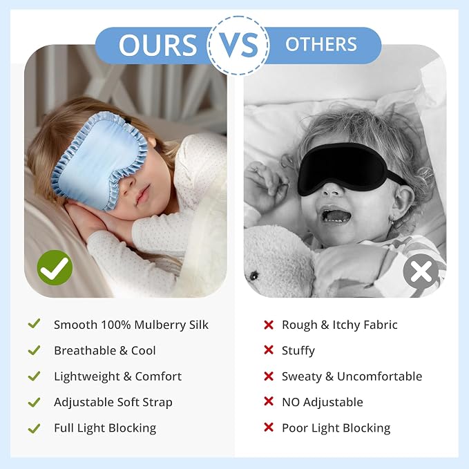 Kids Sleep Mask, 100% Real Mulberry Silk Eye Mask, Sleeping Mask - Image 6