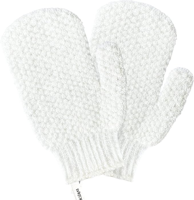 Evridwear Shower Exfoliating Mitts, Deep Cleanse Bathing Scrub Gloves Self Tan by Evridwear