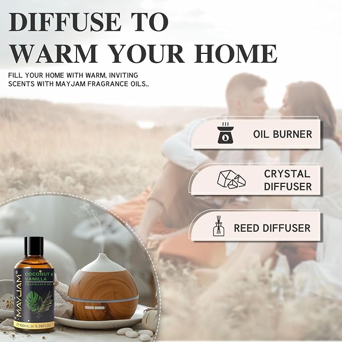 MAYJAM 100ML/3.38FL.OZ Coconut & Vanilla Fragrance Oils - Image 6
