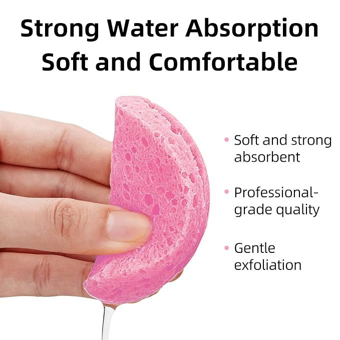 120-Count Compressed Facial Sponges|Kickleen 100% Natural Cellulose Cosmetic - Image 5