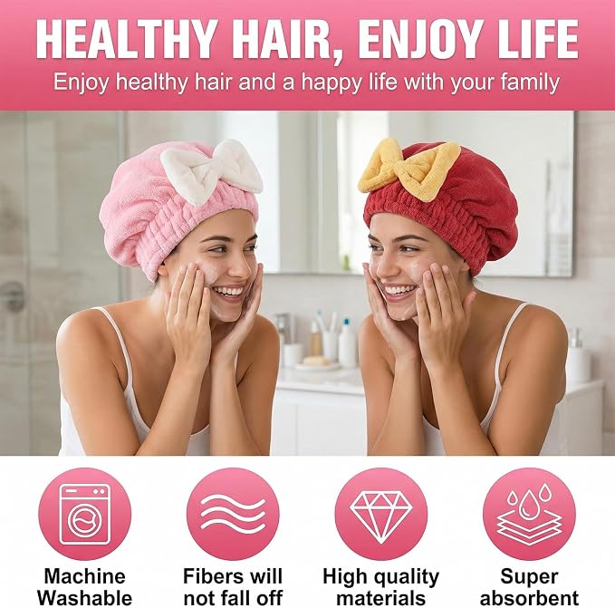 Microfiber Hair Towel Wrap for Women, Anti-Frizz Plopping Towel for Curly and - Image 5