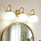 AKEZON Bathroom Light Fixtures 3-Light Brushed Gold Vanity Light, Modern - Image 8