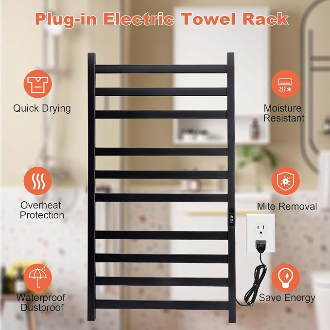 Towel Warmer Heated Towel Rack-Bar - Image 2