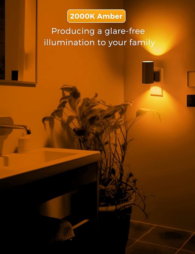 L LOHAS LED Night Light, Amber Nightlight, Dimmable Night Light, Light Sensor - Image 7