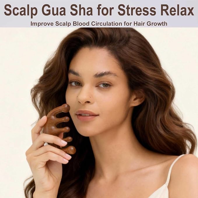 Wooden Scalp Massager for Scalp Gua sha, Massage Comb, Wooden Head Massager - Image 5