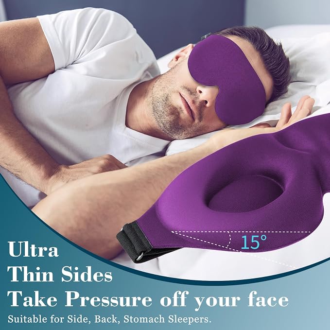 ZGGCD Sleep Mask for Side Sleeper, Light Blocking Sleeping Eye Mask for Women - Image 3