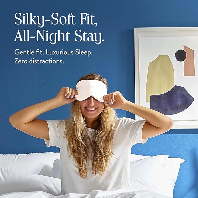 Brooklinen Silk Eye Mask for Sleeping – Ivory, 100% Mulberry Silk Sleep Mask - Image 5
