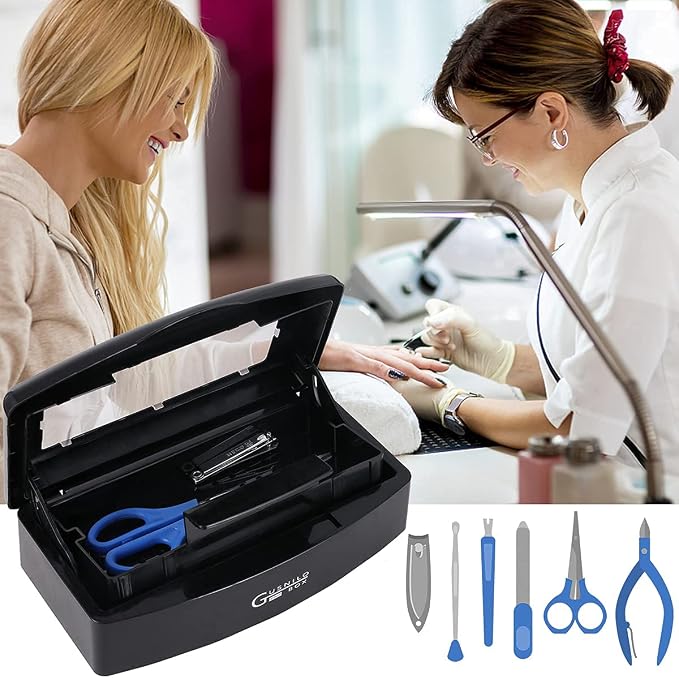 Gusnilo Nail Tool Sterilizer Box Plastic Disinfectant Container Disinfectant - Image 6