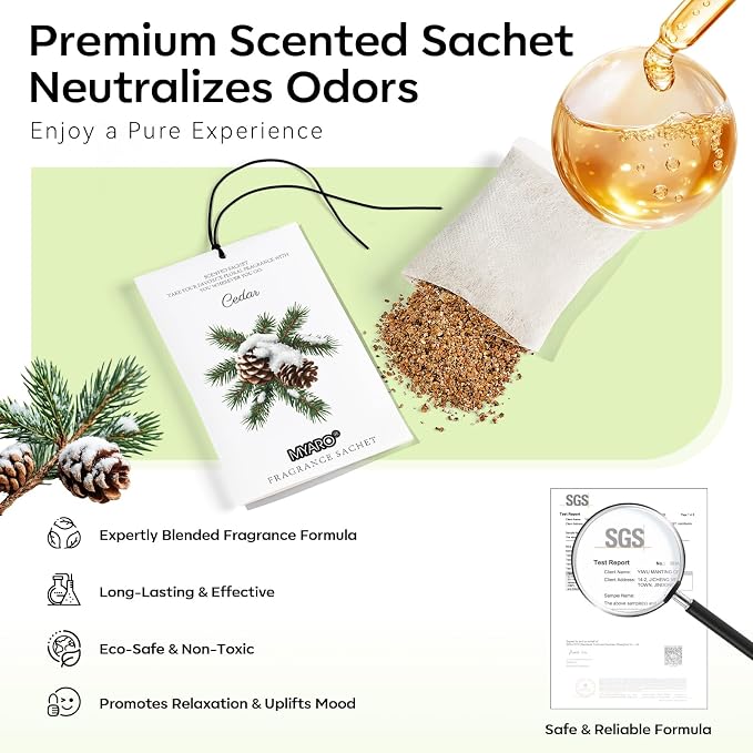 MYARO 12 Pack Cedarwood Scented Sachets - Image 5