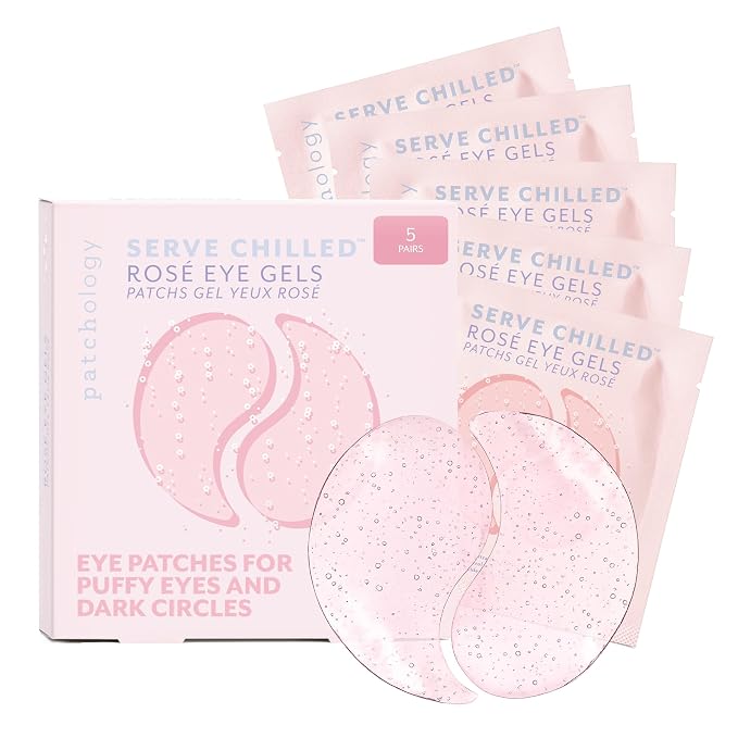 Patchology Serve Chilled Rosé Hydrating Under Eye Patches – Hyaluronic Acid & by Patchology
