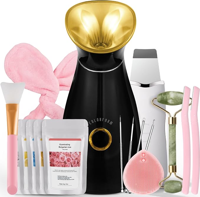 Colorfarm Facial Steamer Nano Ionic: Face Steamer Home Spa Kit Deep Cleaning by Colorfarm