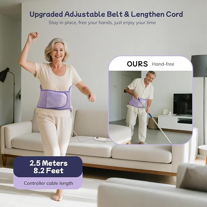 Heating Pad for Period Cramps, Upgraded Wrap Heating Pad for Back Pain Relief - Image 3