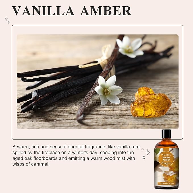 PHATOIL 3.38FL.OZ Vanilla Amber Fragrance Oils - Image 3