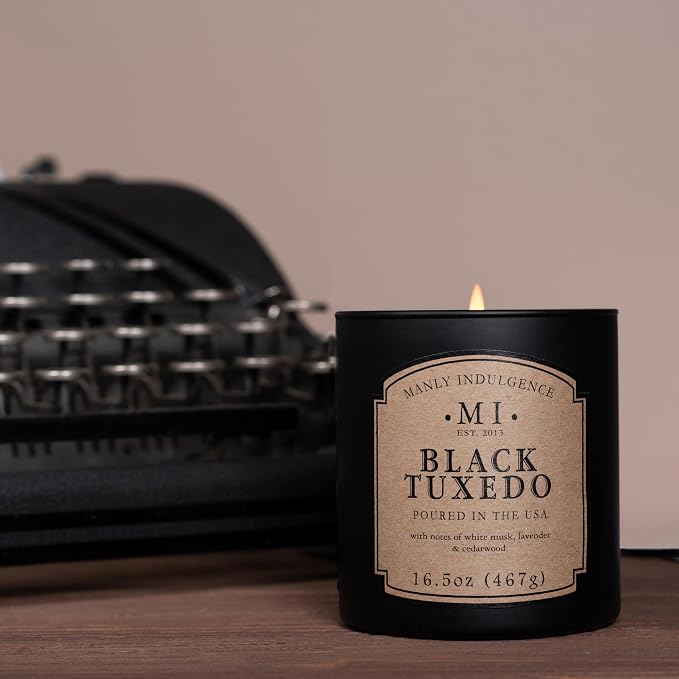 Manly Indulgence Black Tuxedo Jar Candle 16.5 oz - Image 6