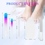 Zhehao 6 Pcs Glass Nail File and Nail Shiner Set Manicure Pedicure Glass File - Image 2